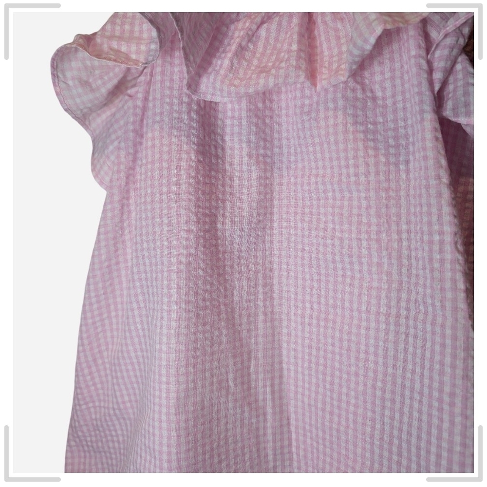 Pre-owned &merci Pink Gingham Blouse with Ruffles - Picture 6 of 7
